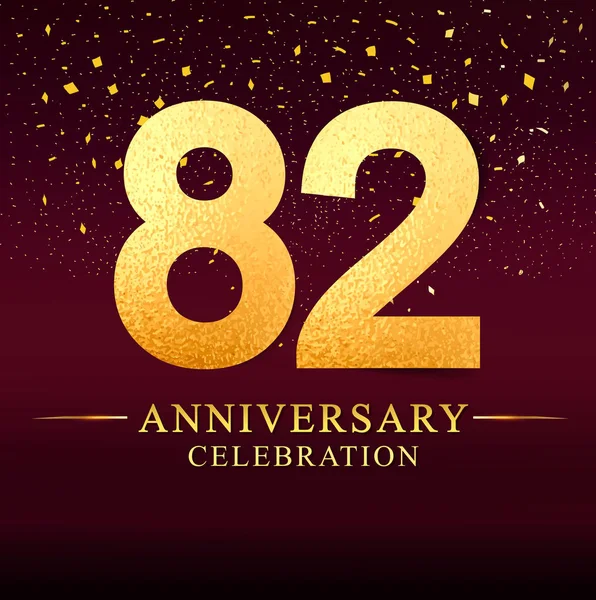 Anos Logotipo Celebração Aniversário Logotipo Aniversário Com Ouro Fundo Rosa — Vetor de Stock