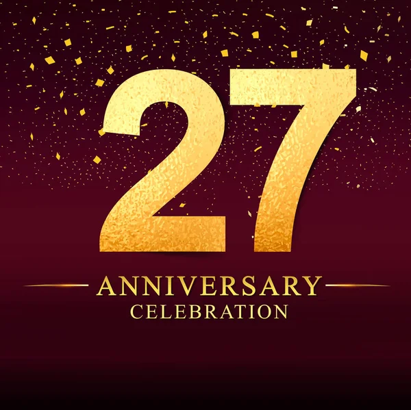 Anos Logotipo Celebração Aniversário Logotipo Aniversário Com Ouro Fundo Rosa — Vetor de Stock