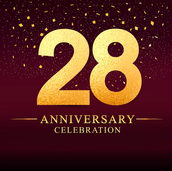 Χρόνια Επέτειο Εορτασμού Λογότυπο Λογότυπος Της Επετείου Χρυσό Σκούρο Ροζ — Διανυσματικό Αρχείο