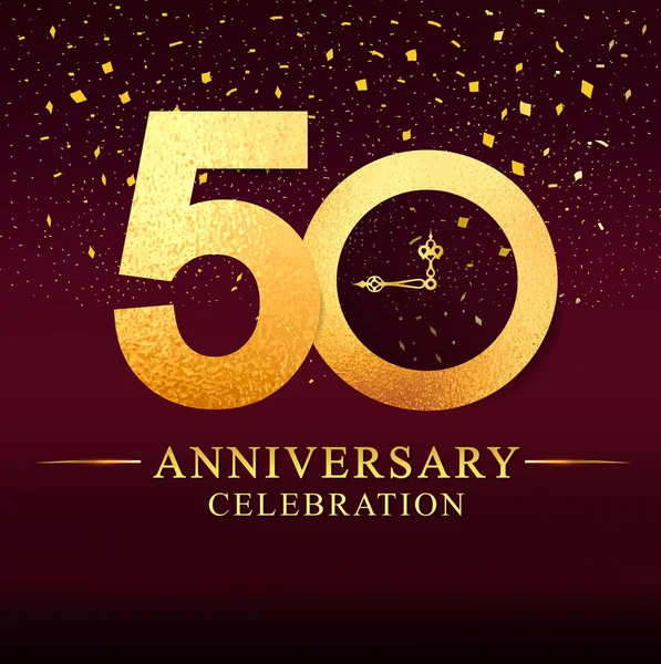 Anni Anniversario Logotipo Celebrazione Anni Logo Con Sfondo Dorato Rosa — Vettoriale Stock