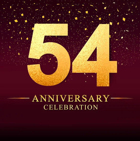 Года Логотип Празднования 54Th Years Logo Золотым Темно Розовом Фоне — стоковый вектор