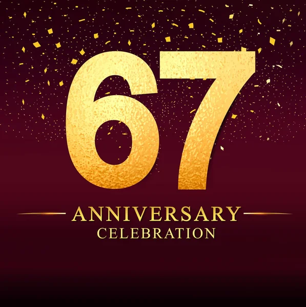 Jahre Jubiläum Feier Logo Jahre Logo Mit Goldenem Und Dunkelrosa — Stockvektor