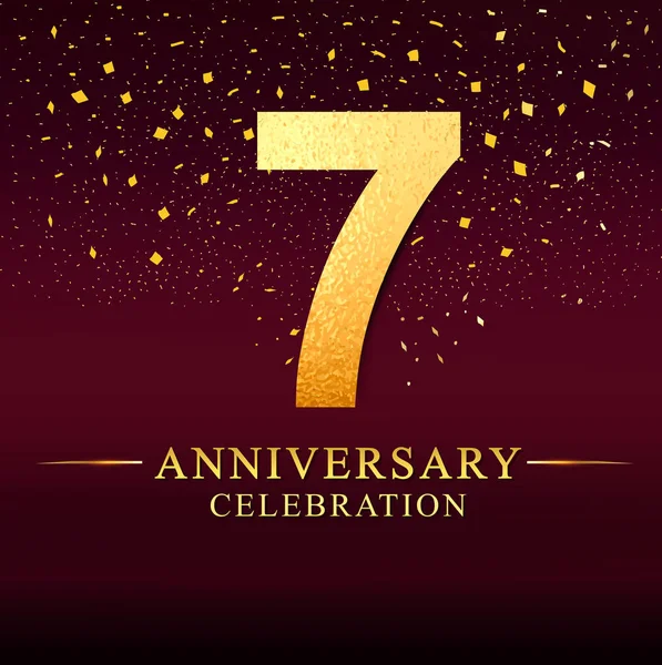 Jaar Verjaardag Viering Logo Verjaardagslogo Met Gouden Donkere Roze Achtergrond — Stockvector