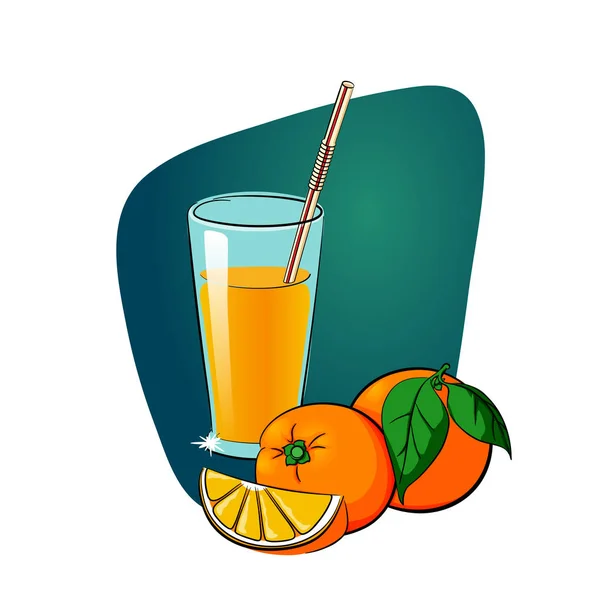 Vaso de zumo de naranja — Archivo Imágenes Vectoriales