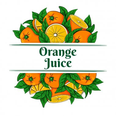 Portakal ile portakal suyu için etiket