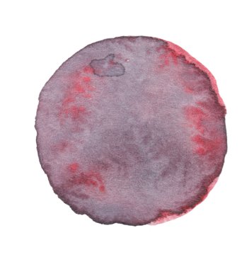 Beyaz bir torba üzerindeki pembe ve koyu gri suluboya lekeyi kapat.