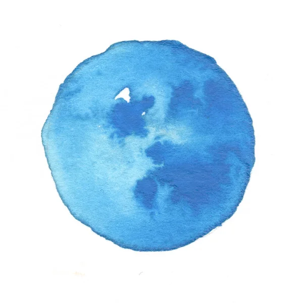 Крупный план другой синей акварели на белом фоне — стоковое фото