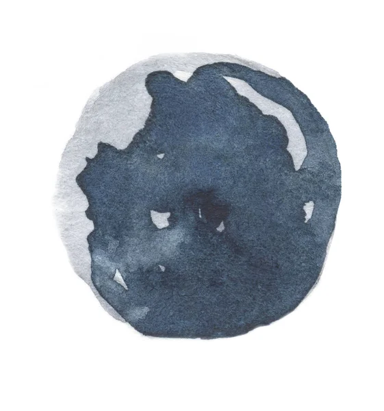 Закрытие сине-серого акварельного пятна на белом фоне — стоковое фото