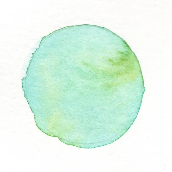 Крупным планом зеленого акварельного пятна на белом фоне — стоковое фото