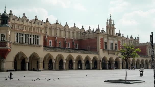 Krakow Polonya 2022 Mary Bazilikası Kumaş Salonu Binası Cennete Giden — Stok video