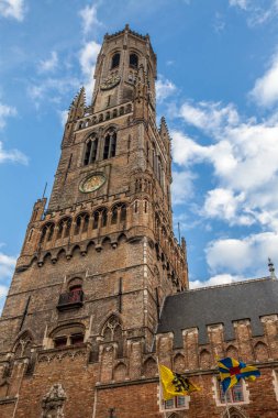 Brugge, Belçika - 23 Kasım, 2017. Brugge Ortaçağ tarihi şehir. Brugge sokakları ve tarihi merkezi, kanallar ve Binalar. Brugge, Belçika'deki popüler turistik hedef.