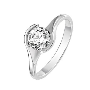 (Beyaz arka plan üzerinde Pırlantalı altın yüzük)