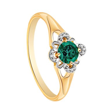 Elmas ve ametist (beyaz arka plan üzerinde ile altın yüzük)