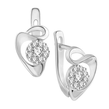 Diamondst (beyaz arka plan üzerinde ile altın küpe) 