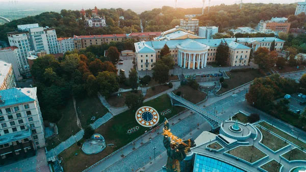 Independence Square Ukraine Kiev August 2017 Aerial View Independence Monument — Stock Photo, Image