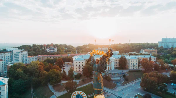 Praça Independência Ucrânia Kiev Agosto 2017 Vista Aérea Monumento Independência — Fotografia de Stock