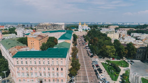 Kyjev Ukrajina Května 2017 Sophia Náměstí Letecký Pohled Mikhailovskaya Náměstí — Stock fotografie