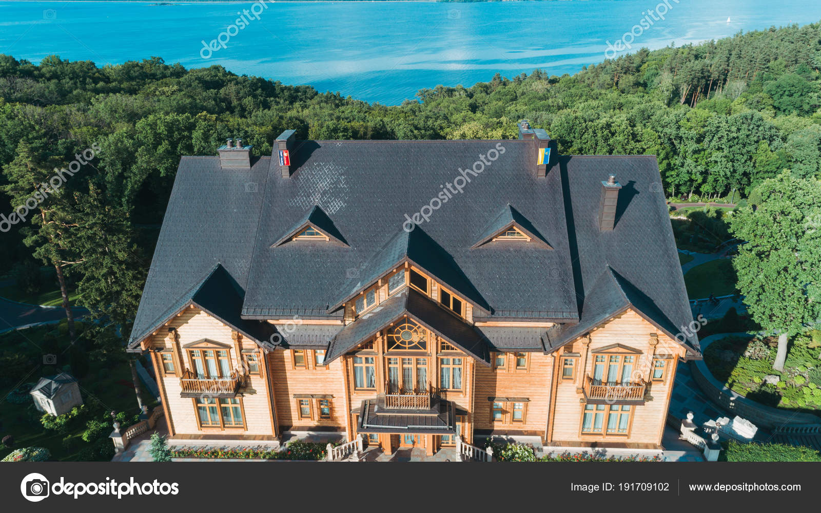 Kiev Ukraine June 2017 Mezhyhirya House Yanukovych Honka Aerial