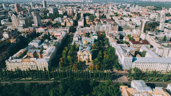 Kiev Ucrânia Agosto 2017 Catedral Vladimir Vista Aérea Igreja Religião — Fotografia de Stock