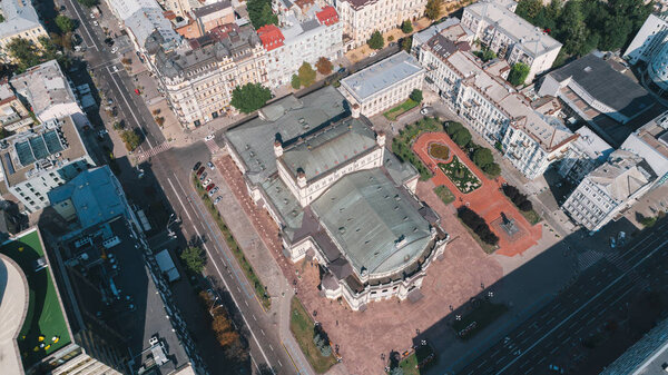 Kiev. Ukraine. August 20, 2017. National Opera of Ukraine. Aerial view. Building. Summer. Day. Kyiv.
