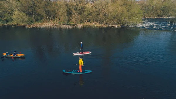 Rivière Ros Avril 2018 Deshki Ukraine Voyages Sup Kayak Vue — Photo