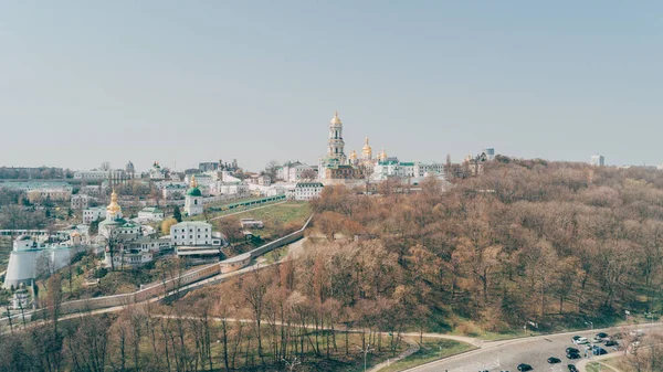 Kiev Pechersk Lavra Nisan 2018 Kiev Ukrayna Katedral Havadan Görünümü — Stok fotoğraf