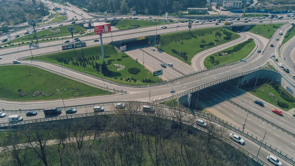 Jembatan Paton April 2018 Kiev Ukraina Pemandangan Udara Dari Jembatan — Stok Foto