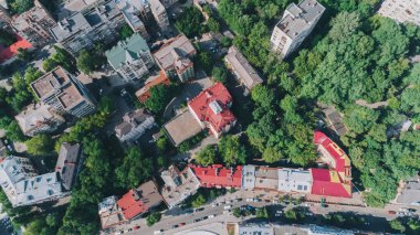 Binaların havadan görünümü. Yaz. Bir gün. Kiev. Ukrayna.