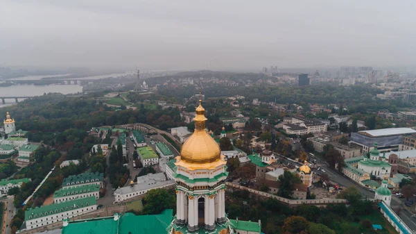 Kyjevskopečerská Lávra Října 2017 Kyjev Ukrajina Letecký Pohled Dóm Zlato — Stock fotografie
