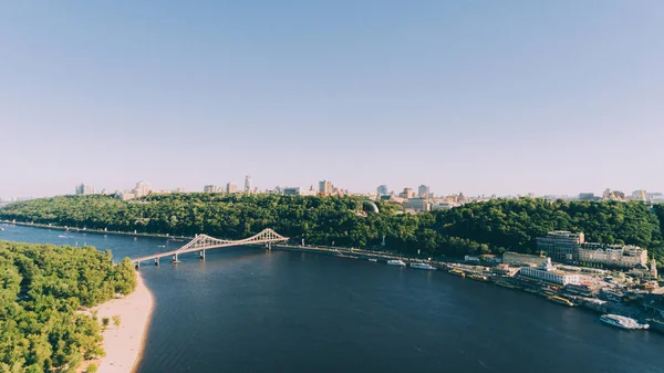 Kiev Ucrânia Junho 2017 Área Postal Vista Aérea Ponte Pedonal — Fotografia de Stock