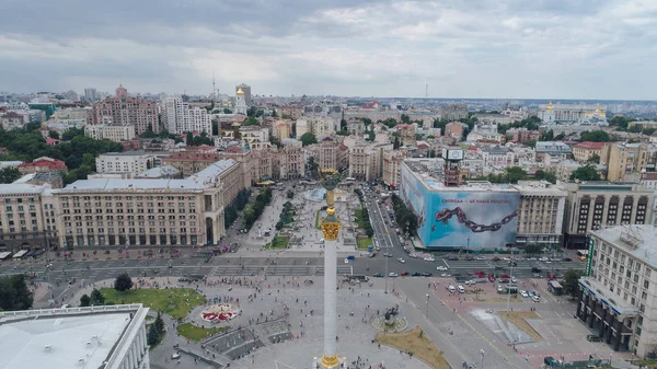 Kiev Ukraine June 2017 Independence Square Aerial View Independence Monument — Stock Photo, Image