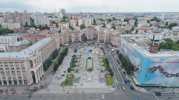 Kiev Ucrânia Junho 2017 Praça Independência Vista Aérea Monumento Independência — Fotografia de Stock