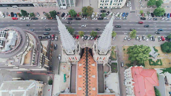 Kyjev Ukrajina Června 2017 Kostel Svatého Mikuláše Letecký Pohled Vzduchu — Stock fotografie
