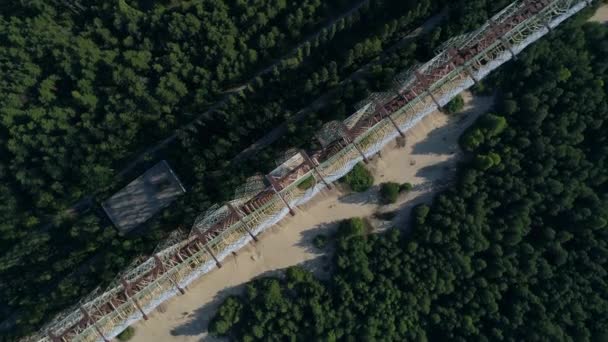Αεροφωτογραφία του σταθμού ραντάρ DUGA κοντά στην πόλη του Τσερνομπίλ-2 — Αρχείο Βίντεο