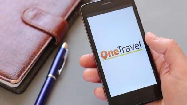 Online Booking Smartphone Best Travel Websites Travel Agencies Search Hotels — Stock Video