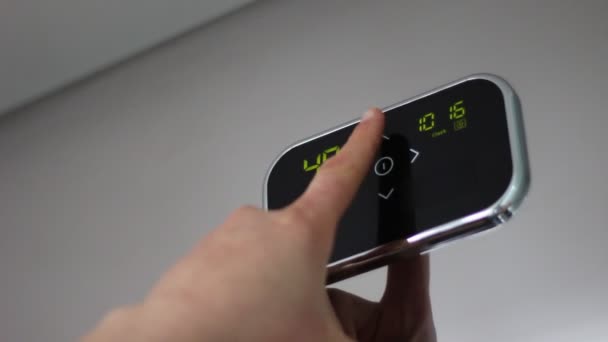 Programmable Digital Thermostat Turning Heat Smart Device Controlling Home Heating — Stock Video
