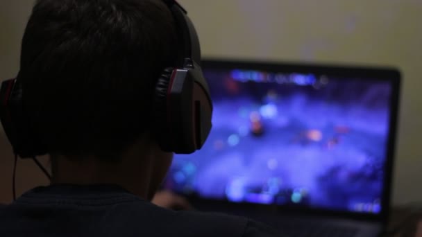 Εθισμός Esports Βίντεο Παιχνίδι Στρατηγικής Έφηβος Εθισμού Στα Τυχερά Παιχνίδια — Αρχείο Βίντεο