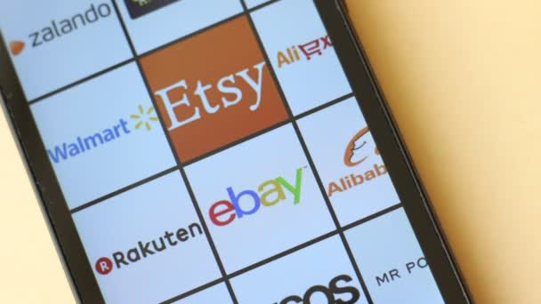 Zalando Commerce Websites Amazon Ebay Alibaba Aliexpress Asos Zalando Walmart — Stockvideo