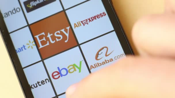 Aliexpress Compras Online Amazon Ebay Alibaba Aliexpress Asos Zalando Walmart — Vídeo de Stock