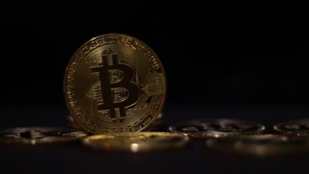Bitcoin Kripto Para Birimi Bitcoins Incelemesi — Stok video