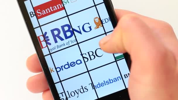 Principais Bancos Europeus Empresas Serviços Financeiros Globais Nordea Rbs Royal — Vídeo de Stock