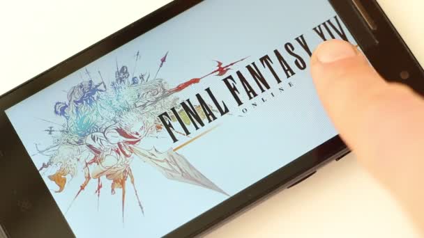 Populaire Spellen Smartphone Helden Van Storm Guild Wars Final Fantasy — Stockvideo