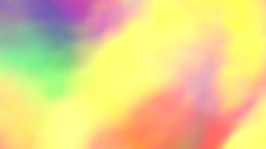 Soyut arkaplanı hareket ettiren holografik neon gökkuşağı bulanıklığı. Pembe, mor, yeşil, sarı, turuncu, renkli ışık gösterisi