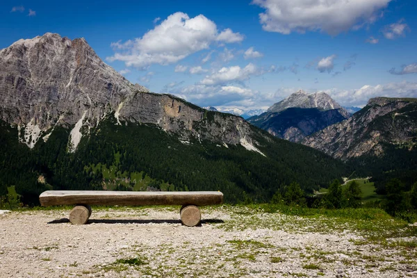 Bench mountain view Stock Image