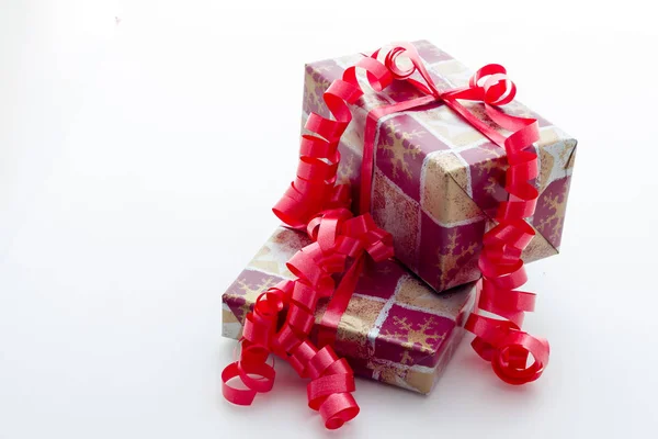 Christmas gifts with white background — Stock Photo, Image