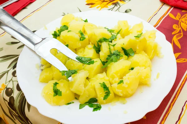 Kokt potatis med persilja — Stockfoto