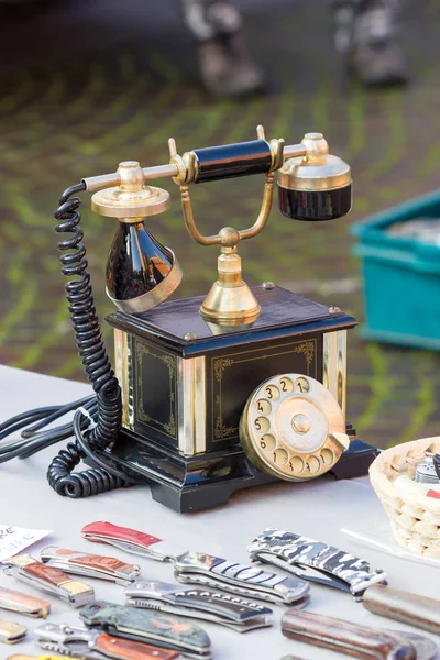 Vintage telephone in a flea market — Stock Photo, Image