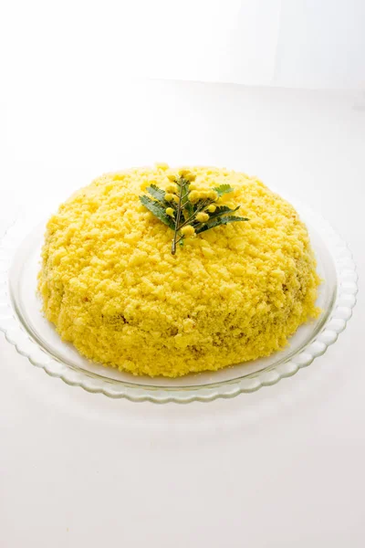 Tarta de mimosa tradicional para el Día de la Madre — Foto de Stock