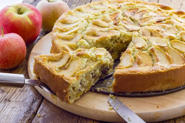 Torta de maçã saborosa caseiro — Fotografia de Stock