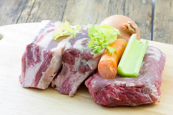 Bereid vlees en groentebouillon — Stockfoto